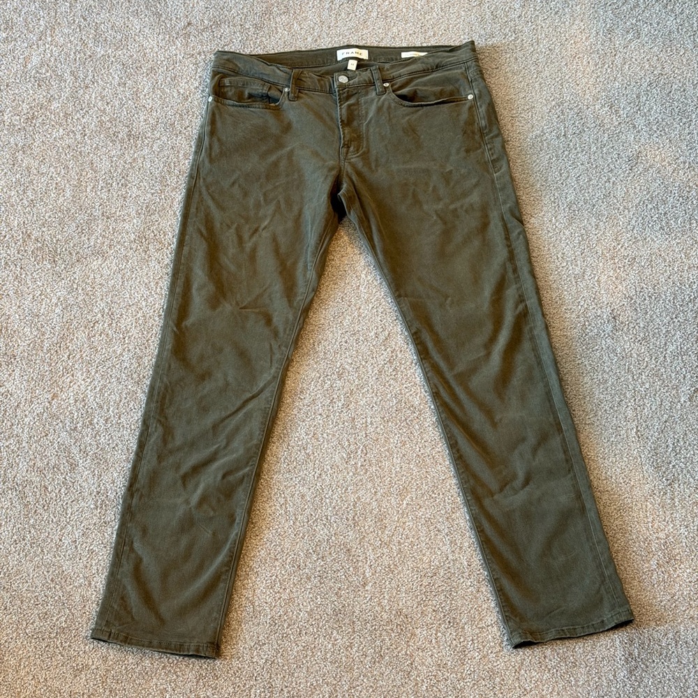 Frame Denim Khaki Straight-Leg Jeans
